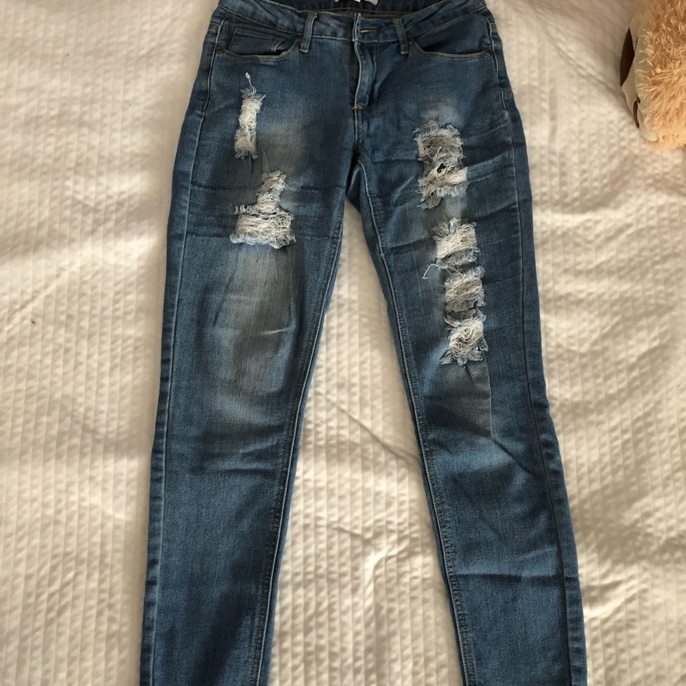 Distressed jeans